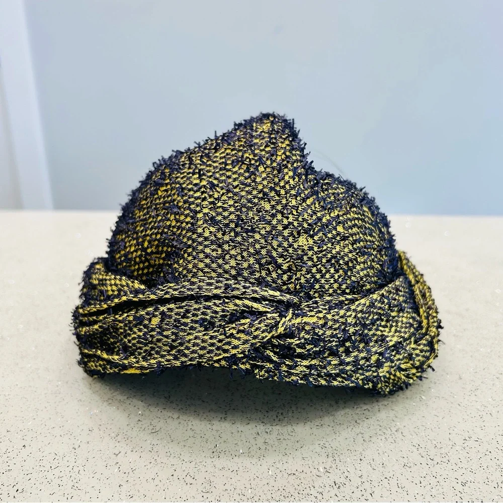 Vintage~Francine Exclusive‎ With The Fashion Women’s Tweed Hat~Mustard & Navy